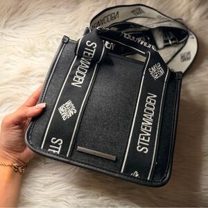 Steve Madden Black and White Messenger Bag